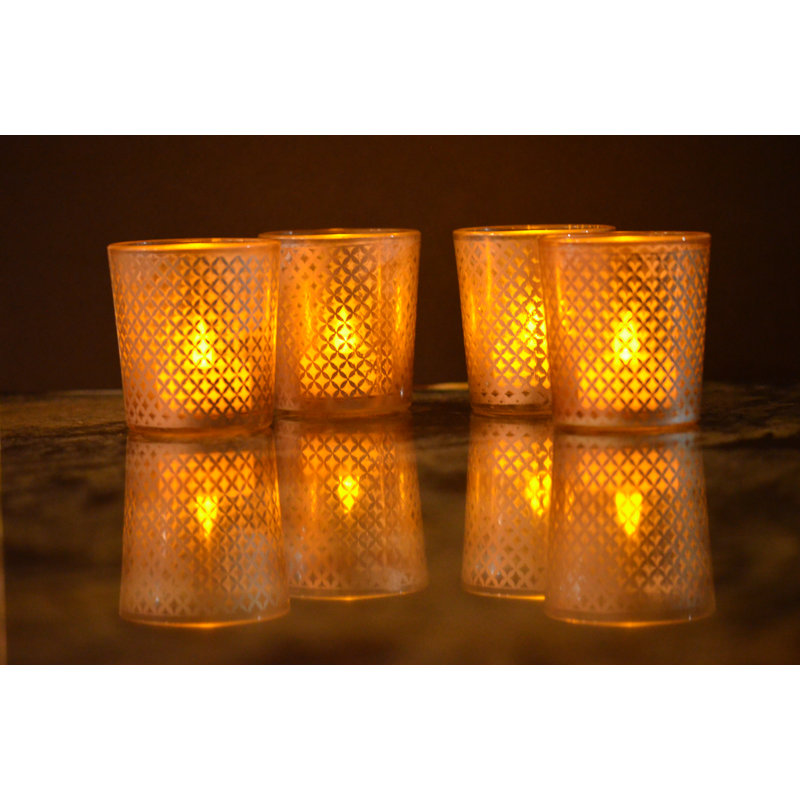 3'' H Glass Tabletop Votive Holder, Brown