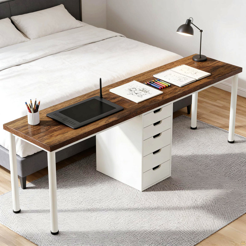 Bureau d'ordinateur, bureau pour deux personnes, bureau de travail