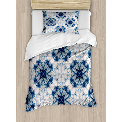 Tie Dye Eclectic Polyester Floral Duvet Cover