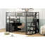 Full Size Metal Loft Bed with Storage (No Box Spring Needed, Strong Support)-1988897954