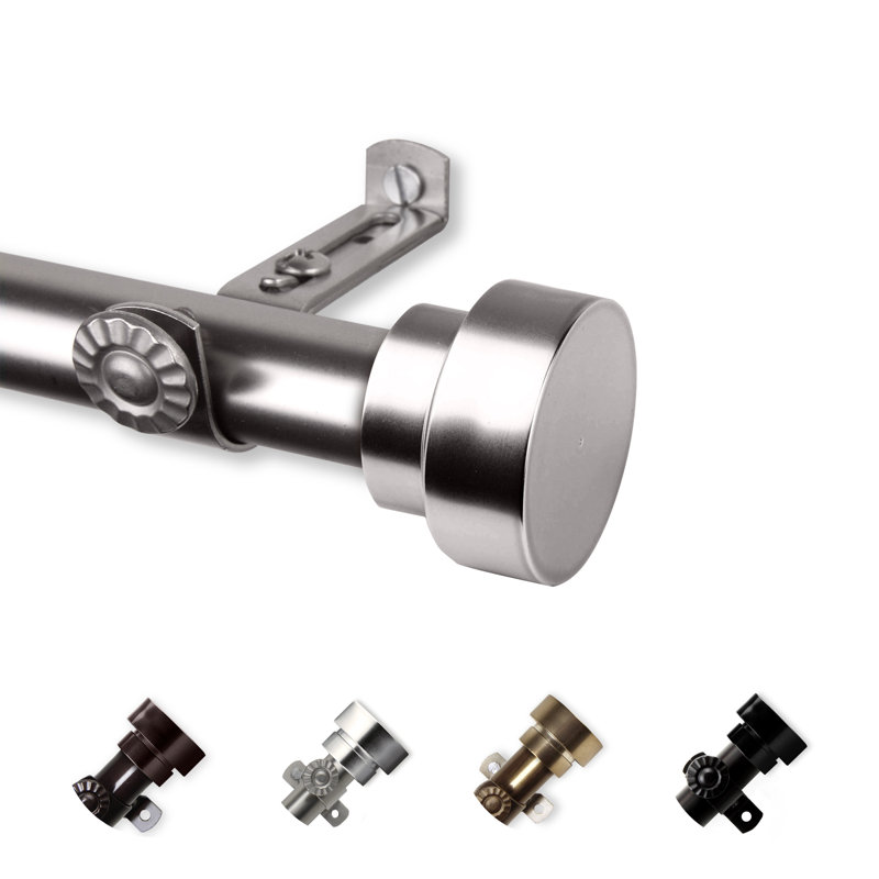 Ensemble de tringle à rideaux simple et quincaillerie Lyndhurst, l 48 po à 84 po, Nickel satiné