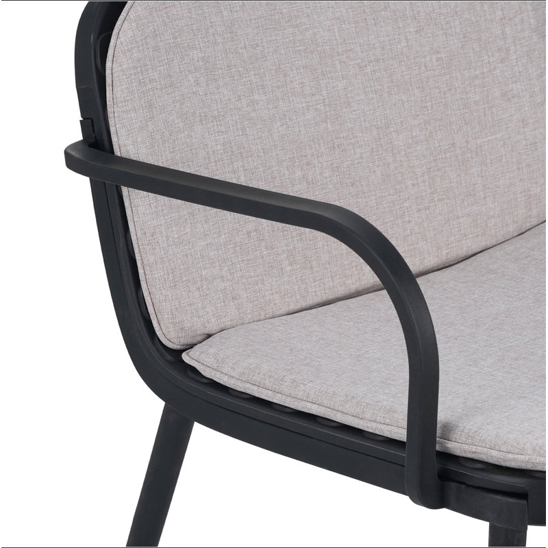 Luna Outdoor PP Club Chair, Set Of 2, Beige, Black