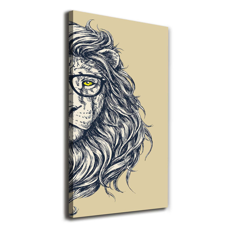 Hipster Lion - Wrapped Canvas Print