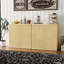 Buffet 34,6 po avec rangement, crédence d'appoint cannelée moderne avec tablettes réglables et 2 portes, console de bar en bois pour le salon, la cuisine, la salle à manger, le couloir