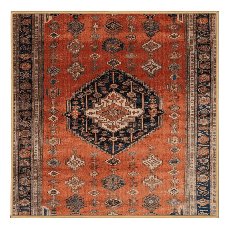 Tapis brun lavable à la machine, Carré 8 pi
