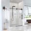Porte de douche coulissante simple sans cadre l 56 à 60 po x H 72 po - verre trempé transparent de 5/16 po (8 mm), conception de dérivation, porte de douche