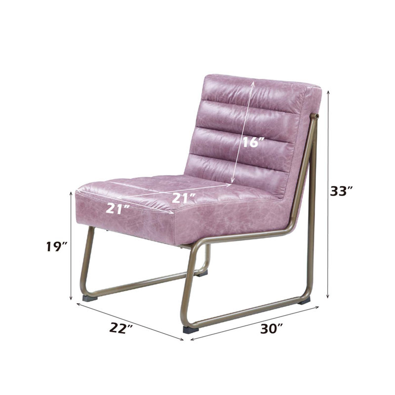 Chaise d'appoint Loria, cuir fleur Wisteria