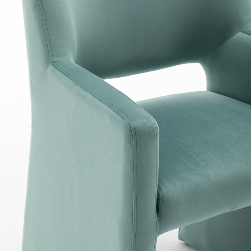 Chaise rembourrée en velours Hambrook, Vert