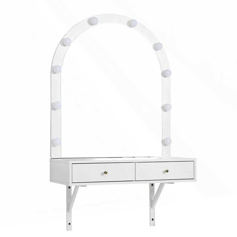 Meuble-lavabo flottant avec miroir, Noir / blanc