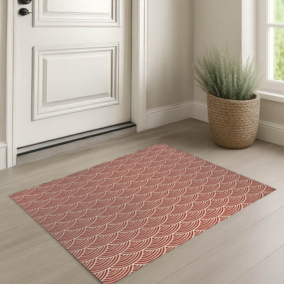 Layered Arch Wave Ultra Thin Lightweight Non-Slip Indoor Doormat