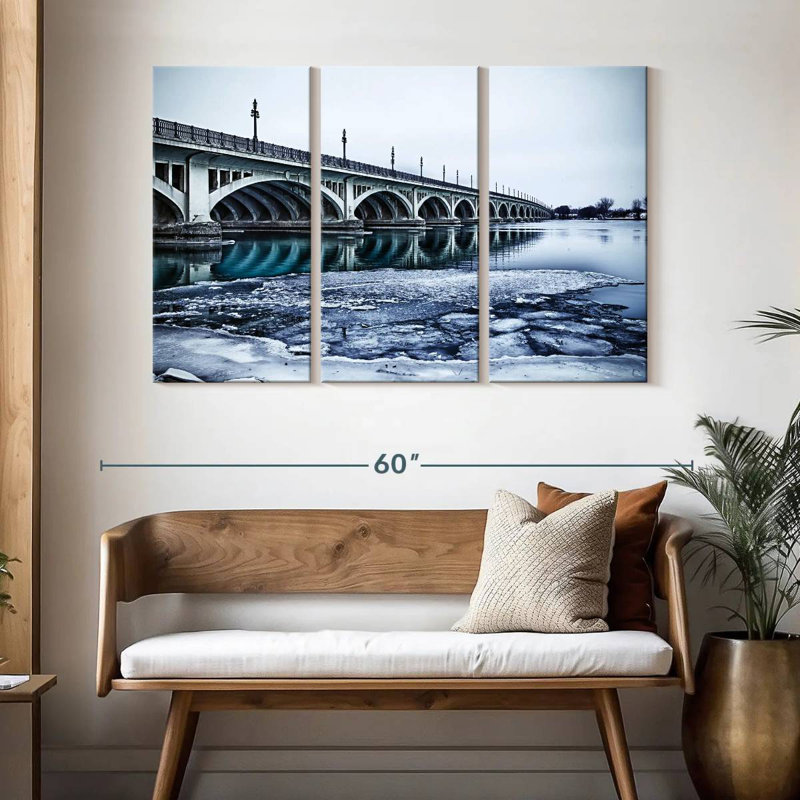 Lilie Arch Bridge Over Detroit River, 32" H x 50" W