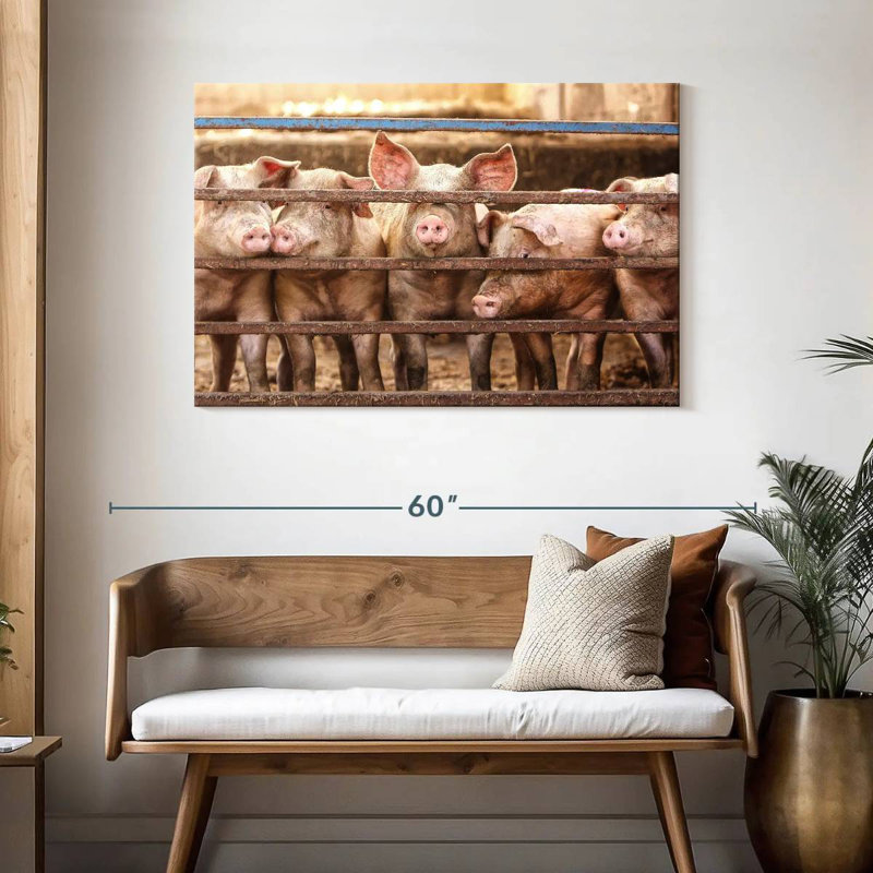 Brampt Pigs In Cage, 30" H x 45" W