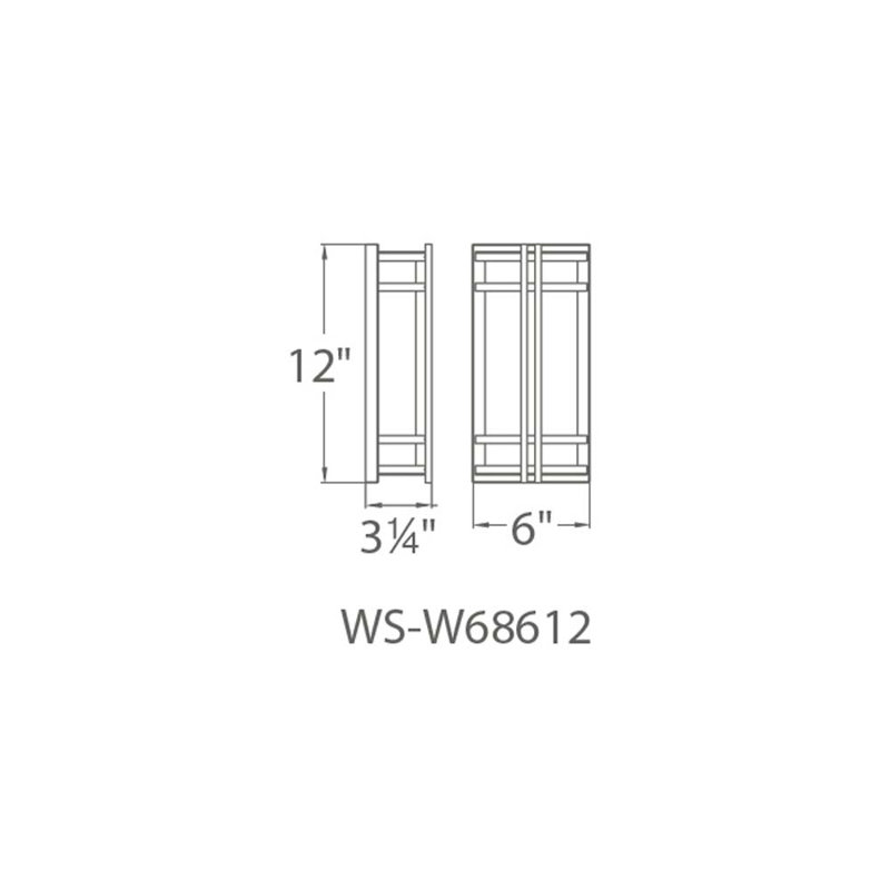 Skyscraper Outdoor Flush Mount, Bronze, 2700K, 12" H x 6" W x 3.25" D