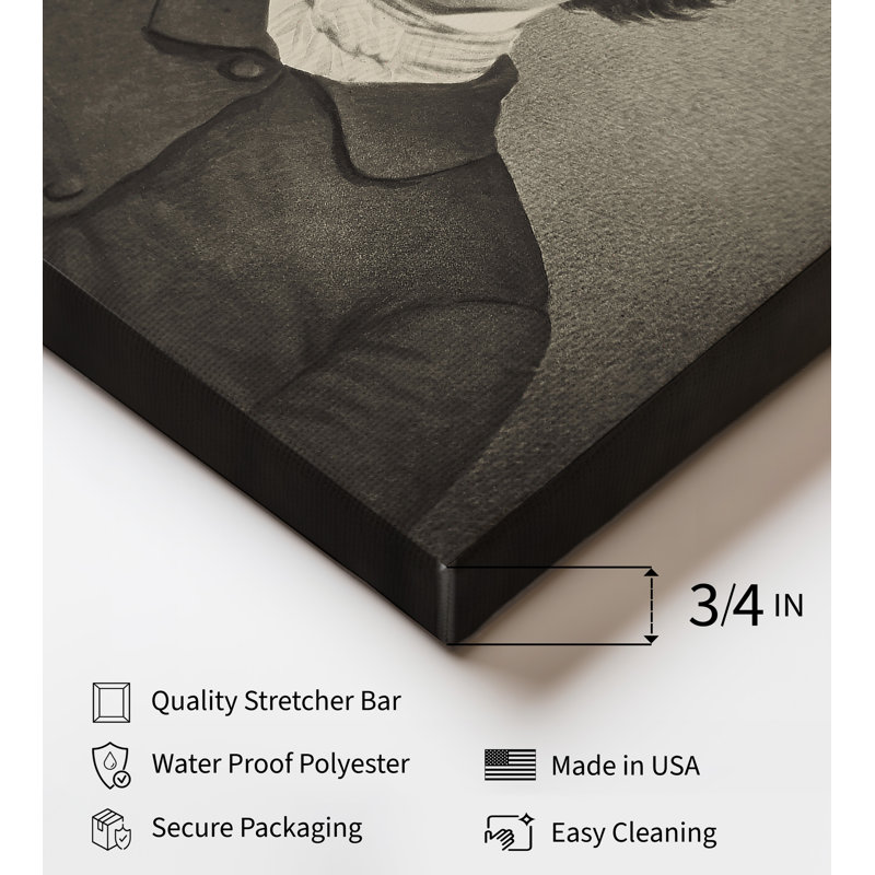 Edgar Allan Poe Portrait No2, Unframed, Canvas, 12"H x 16"W