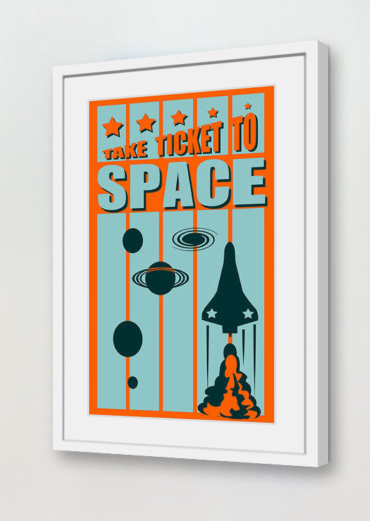 Ticket To Space - Print on Canvas, 91cm H x 61cm W x 3.81cm D