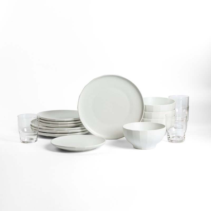 Stone Lain Rio 16-Piece Dinnerware Set Stoneware, Beige