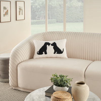 Housse de coussin rectangulaire en polyester / mélange de polyester Leanne