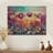 Fantasy Lavender And Tulips Field I - Tulips Wood Print - On Natural Pine Wood-380772046