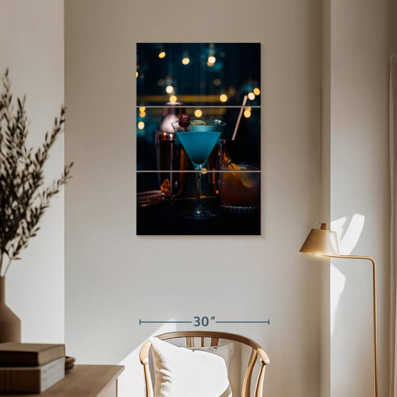 Yarlin Blue Cocktail, 57" H x 36" W