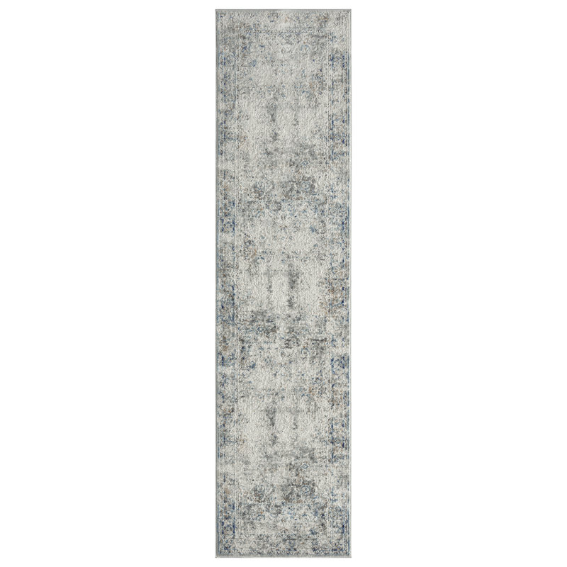 Tonio Blue/Gray Area Rug, Runner 2'6" x 10', Blue/Gray