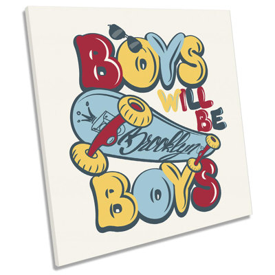 Z2567 Brooklyn Skater Boys 1 Piece Wrapped Canvas Wall Art