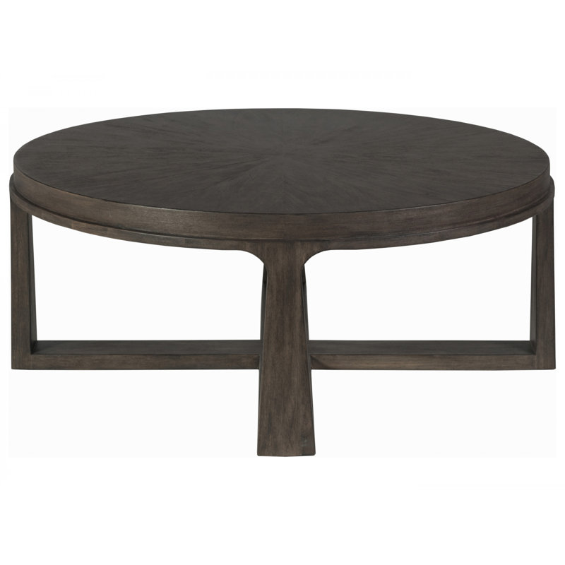 Contemporary Medium Brown Mahogany Round Coffee Table