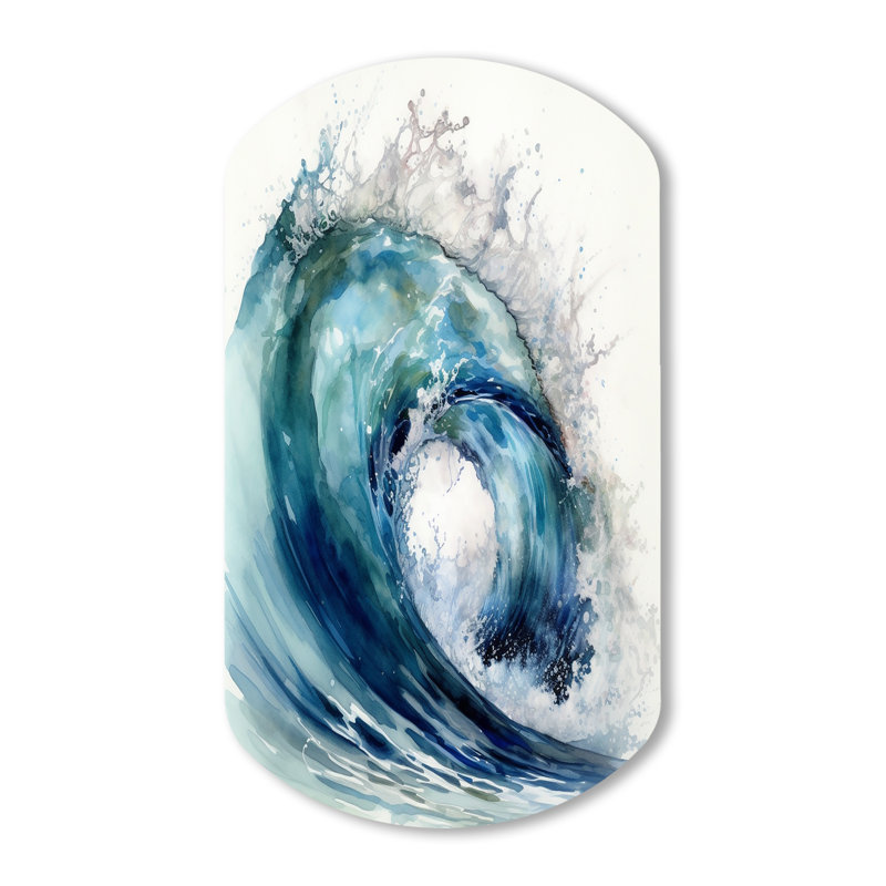 Mandell - Décoration murale moderne en forme de cylindre de plage irrégulière en métal, H 31 po x l 19 po