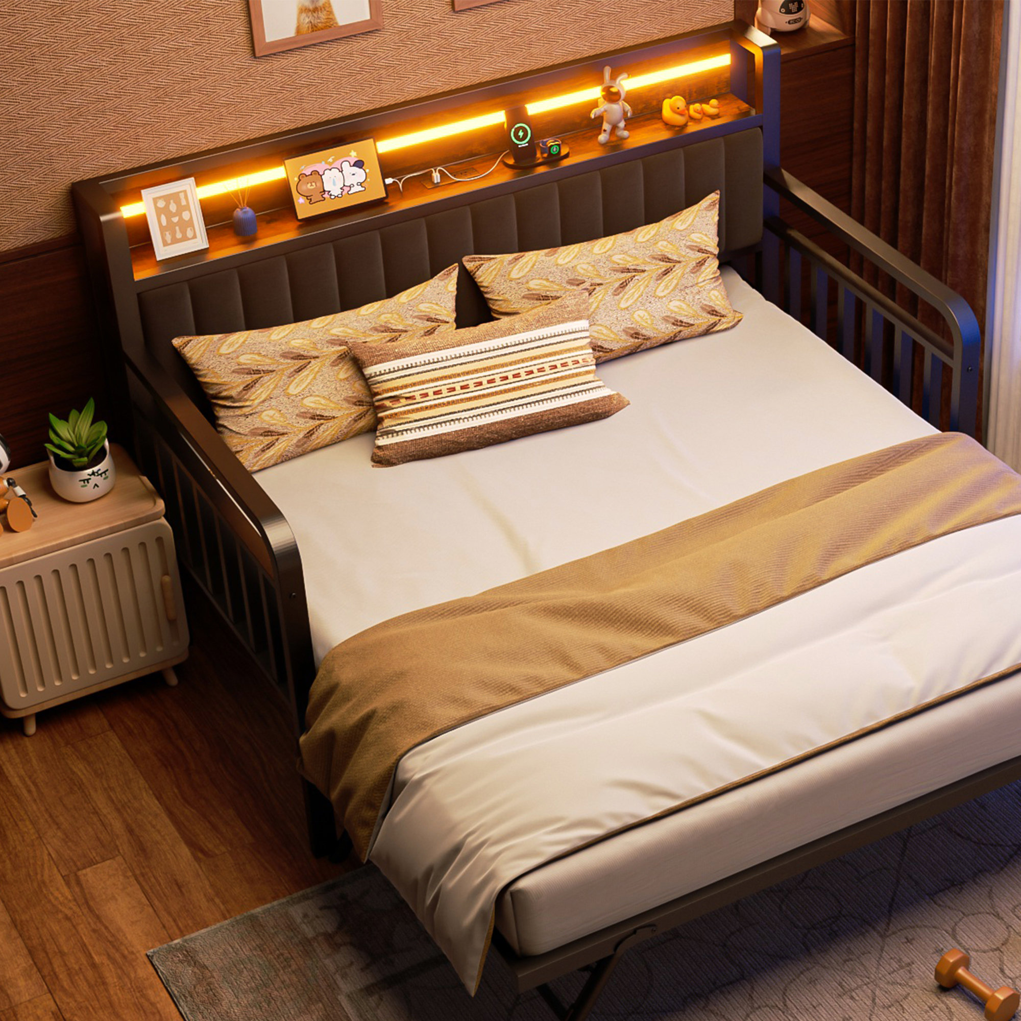 Ivy Bronx Thalia Convertible Sofa Bed With USB Charging Station – Foldable Sleeper For Small Spaces & Modern Living, Guest Ready In Seconds | Wayfair