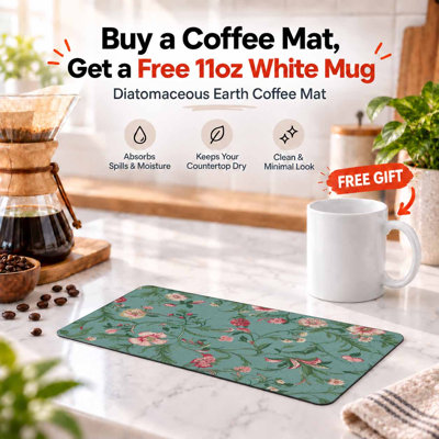 Washable Rubber Pioneer Dish Drying Mats for Kitchen Counter Home Large Coffee Bar Pad Accessories and Decor for Utensils Stemware 16*24in