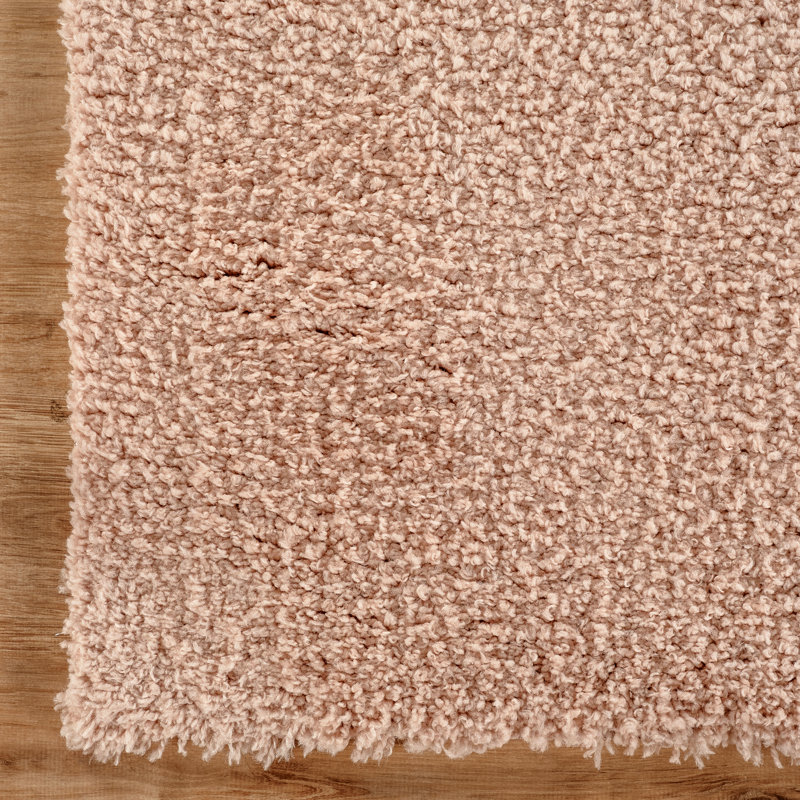 Pure Blush &  Solid Shag Modern Rug, Blush/, 2'6" x 8'0"