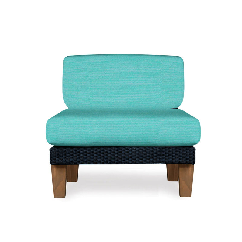 Catalina Outdoor Teak Lounge Chair, Beach Navy, Ebony