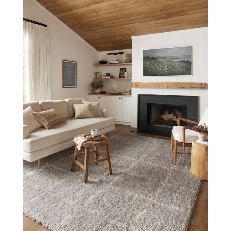 Angela Rose x Loloi Amira Silver / Ivory Area Rug, Square 1'6"