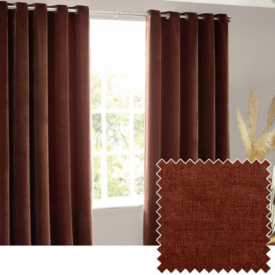Heavy Chenille Room Darkening Eyelet Curtains