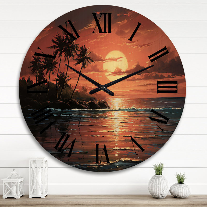 Horloge murale en bois massif Riccardo, Très grand