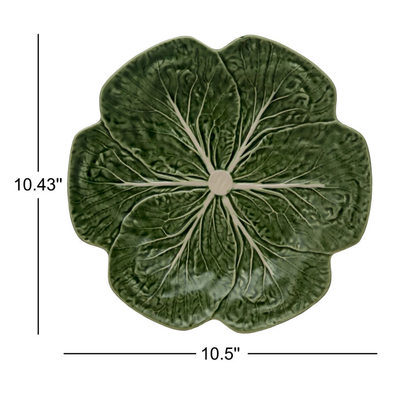 Set of 4 Cabbage Earthenware Dinner Plates