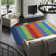 Gemstones Hand-Woven Wool Blue/Red/Orange Area Rug