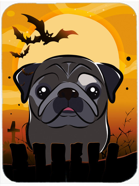 Eila Pug Glass Cutting Board, Black
