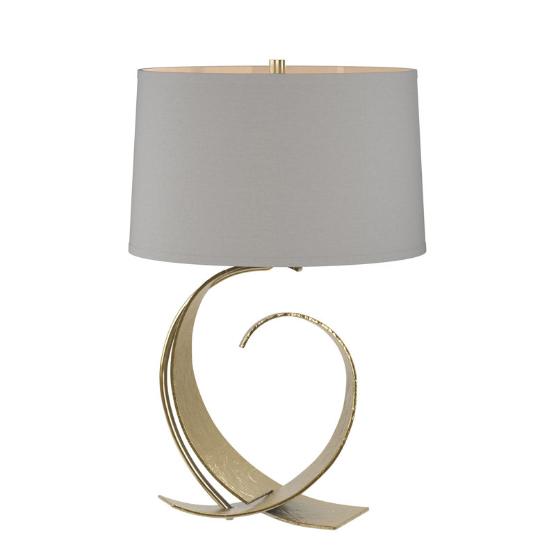 Fullered 22.1'' Table Lamp, Modern Brass, Flax
