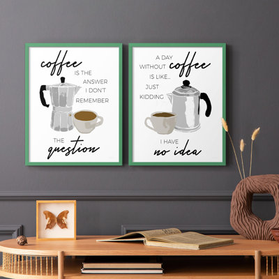 Coffee is the Answer-Premium Framed Print -Ready to Hang - No Nails Required - No Nails Required