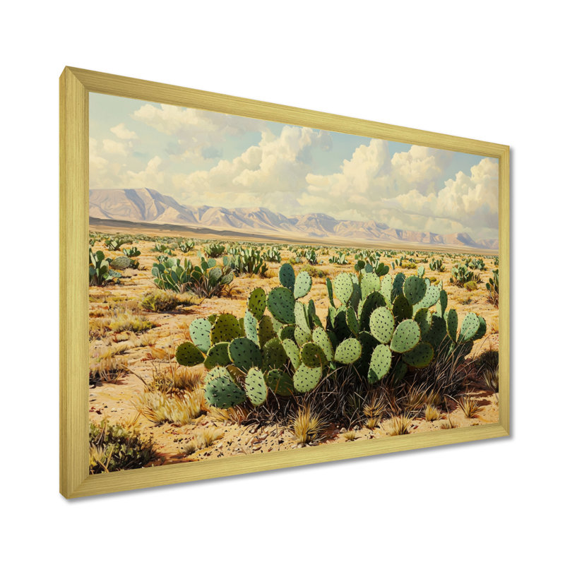 Koua - Floral Large Wall Art, H 34 po x l 44 po, Cadre simple, Doré