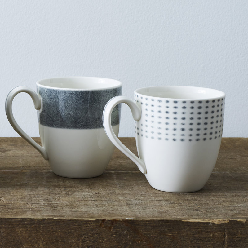 Noritake Hammock Assorted Mugs, 15 oz., Gray