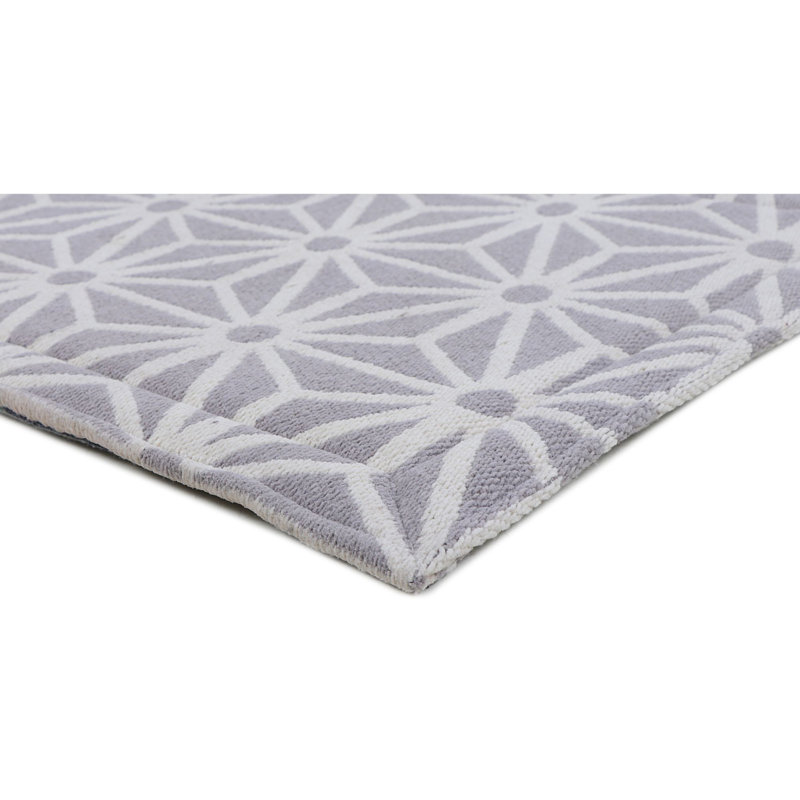 Ryker Light Grey Polyester Anti-Fatigue Kitchen Mat, 20" x 36"
