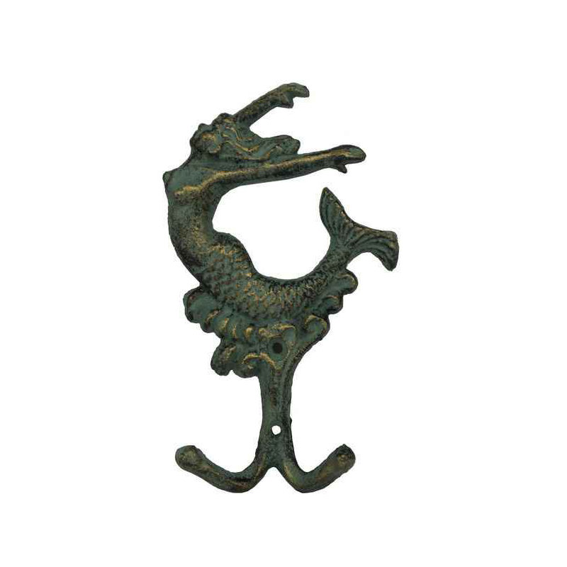 Crochet mural sirène Pfarr, Bronze antique