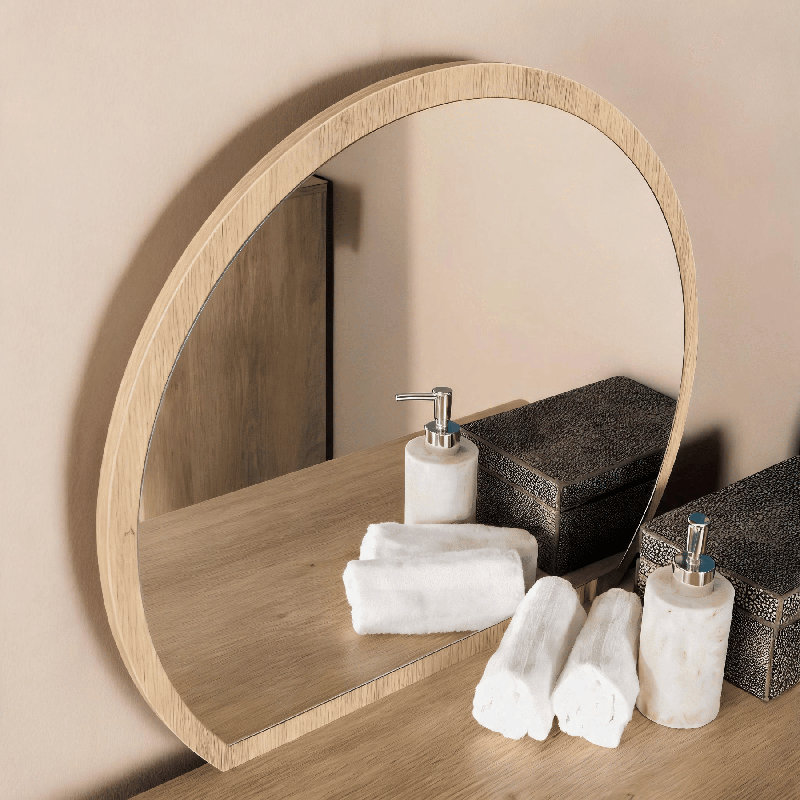 Anelise Rattan Dressing Table with Mirror, Natural