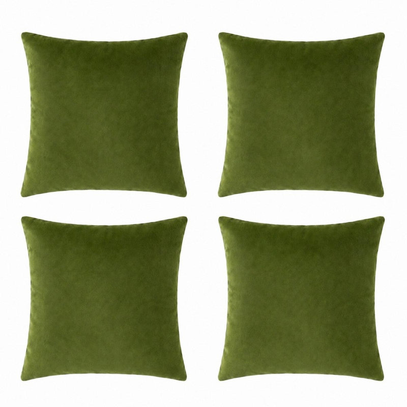 Housse de coussin en velours doux de couleur unie, polyvalente et élégante, Beige