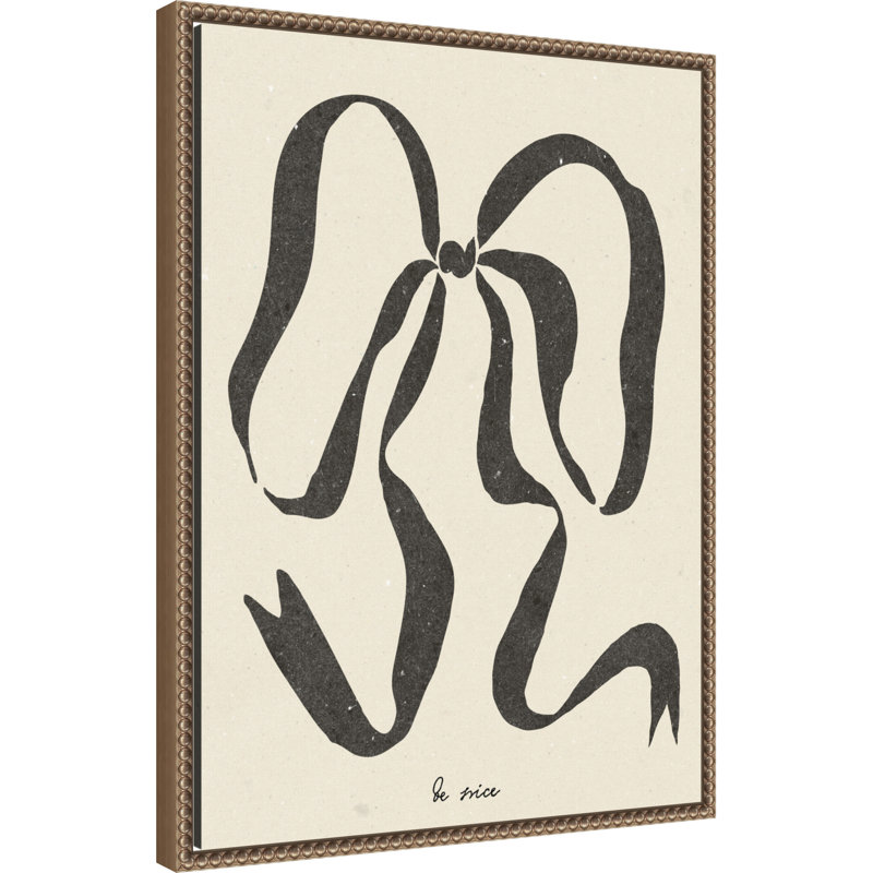 Bow No. 2 by Nktn Framed Canvas Wall Art Print