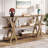 Aranda 70'' Console Table with 3 Open Storage Shelves X Shaped Legs