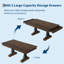 Table de salle à manger pour 6 à 8 personnes avec 2 tiroirs, table de cuisine en bois avec double piédestal et grand plateau de table, grande table rectangulaire de 8 pi avec cadre robuste-211720480