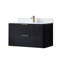 Meuble-lavabo mural moderne entièrement assemblé de 36 po avec lavabo en acrylique