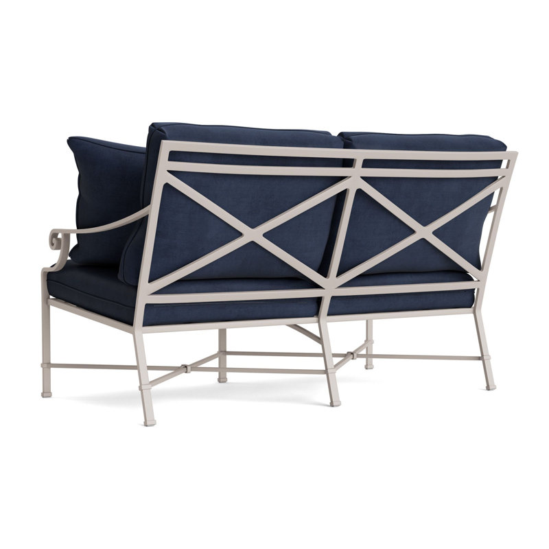 Venetian Outdoor 2 - Seat Loveseat, Dove, Fusion Neptune